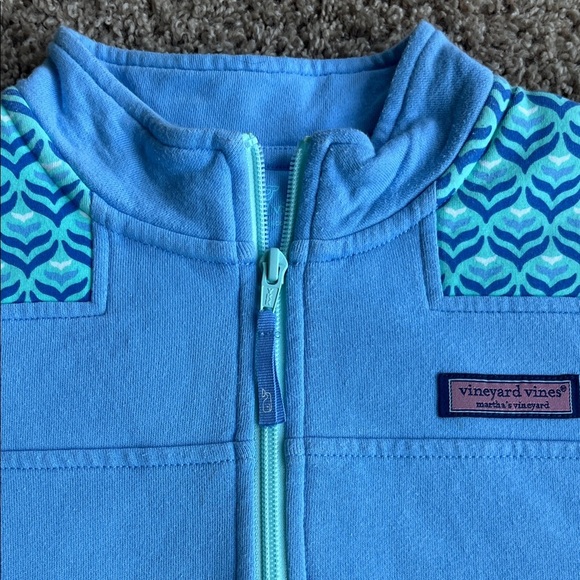 Vineyard Vines Light Blue Pullover with Patterned Shoulders - Picture 2 of 8
